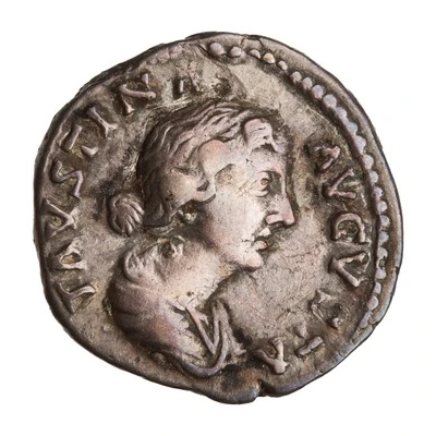 Denarius - Faustina the Younger LAETITIA; Laetitia front