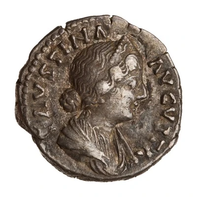 Denarius - Faustina the Younger LAETITIA; Laetitia front