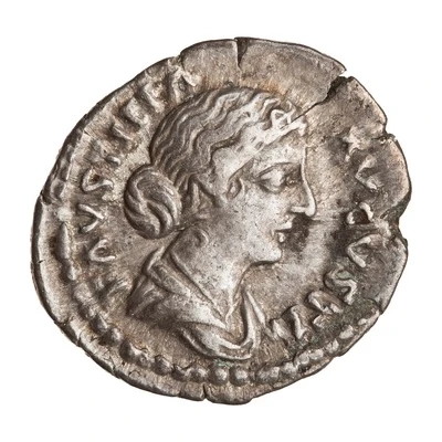 Denarius - Faustina the Younger SALVS; Salus front