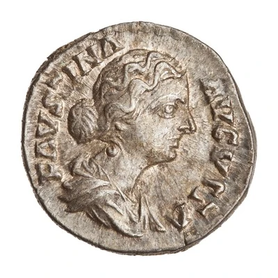 Denarius - Faustina the Younger VESTA; Vesta front