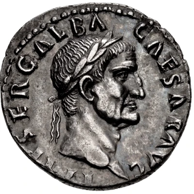 Denarius - Galba ROMA RENASC; Roma and Victory front