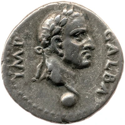Denarius - Galba ROMA RENASCENS; Roma and Victory front