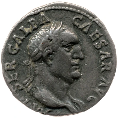 Denarius - Galba ROMA RENASCES; Roma and Victory front