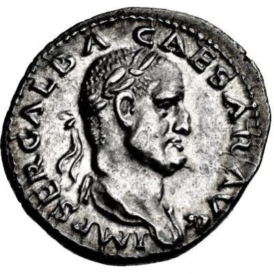 Denarius - Galba VICTORIA P R; Victory front