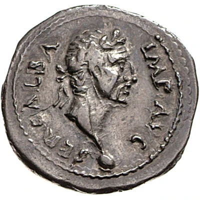 Denarius - Galba VIRTVS P R S C; Virtus and Roma front
