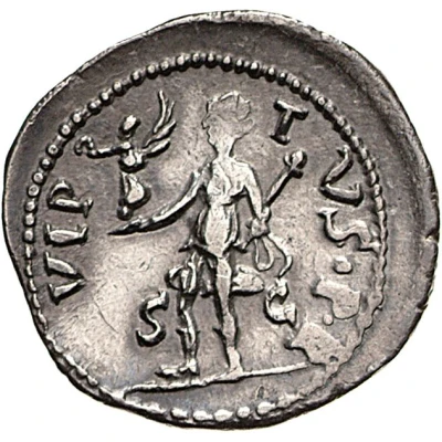 Denarius - Galba VIRTVS P R S C; Virtus and Roma back
