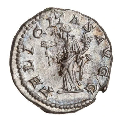 Denarius - Geta FELICITAS AVGG; Felicitas back