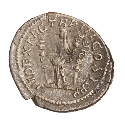 Denarius - Geta FID EXERC TR P III COS II; Fides back