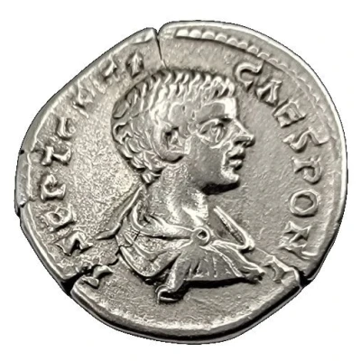 Denarius - Geta MINERV SANCT; Minerva front