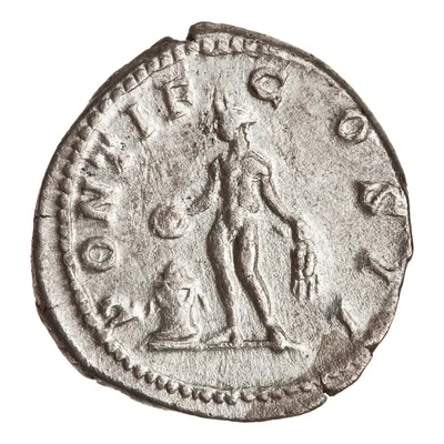 Denarius - Geta PONTIF COS II; Genius back