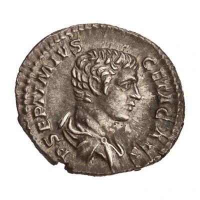 Denarius - Geta PONTIF COS; Minerva front