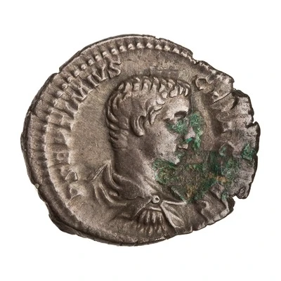 Denarius - Geta PONTIF COS; Minerva front