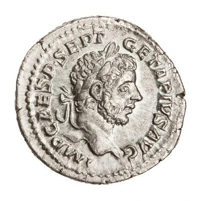 Denarius - Geta PONTIF TR P II COS; Genius front