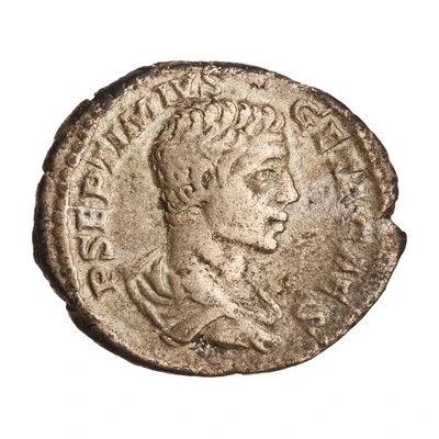 Denarius - Geta PONTIFEX COS; Minerva front