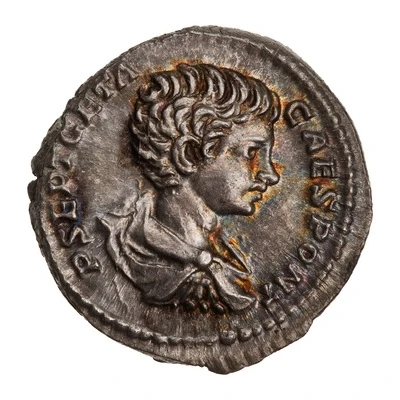 Denarius - Geta SECVRIT IMPERII; Securitas front