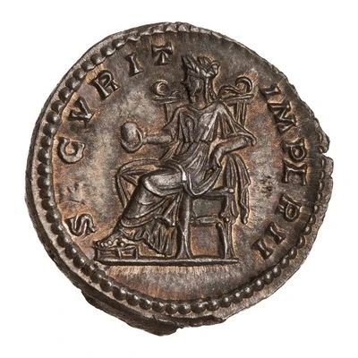 Denarius - Geta SECVRIT IMPERII; Securitas back