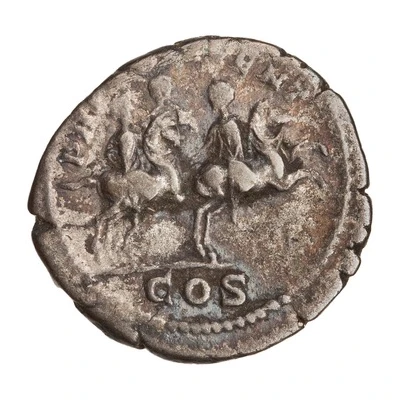 Denarius - Geta, Septimius Severus, and Caracalla PRINC IVVENT COS back