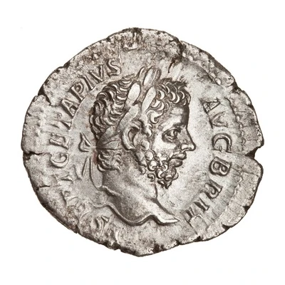 Denarius - Geta VICTORIAE BRIT; Victory front