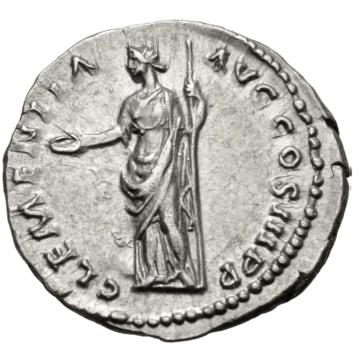 Denarius - Hadrian CLEMENTIA AVG COS III P P; Clementia back