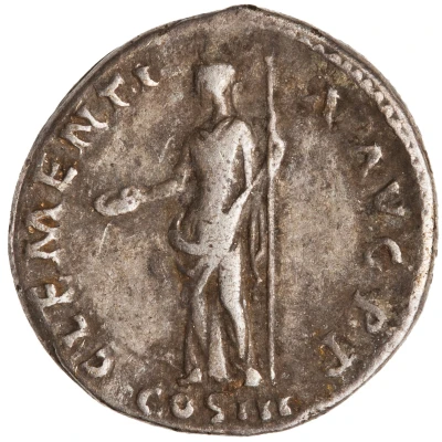Denarius - Hadrian CLEMENTIA AVG P P COS III; Clementia back