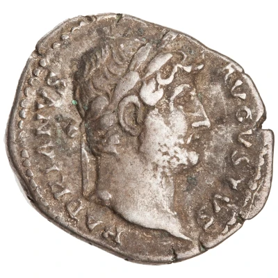 Denarius - Hadrian COS III •; Virtus front