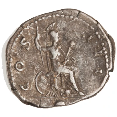 Denarius - Hadrian COS III •; Virtus back