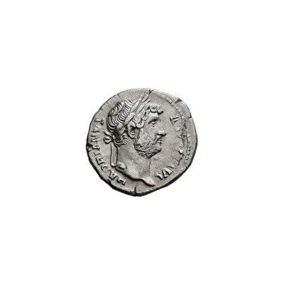 Denarius - Hadrian COS III •; Virtus front