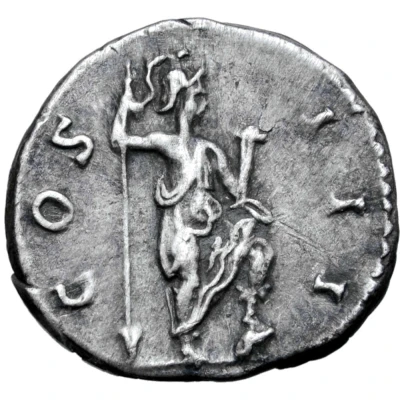 Denarius - Hadrian COS III; Virtus back