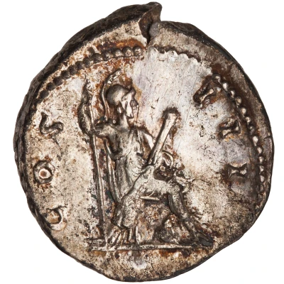 Denarius - Hadrian COS III; Virtus back