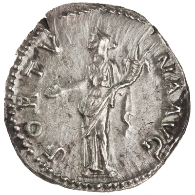 Denarius - Hadrian FORTVNA AVG; Fortuna back