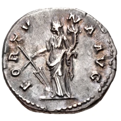 Denarius - Hadrian FORTVNA AVG; Fortuna back