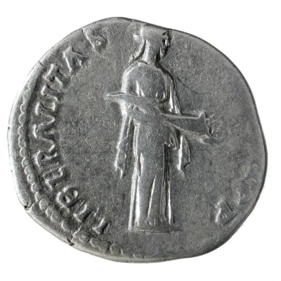 Denarius - Hadrian LIBERALITAS AVG COS III P P; Liberalitas back