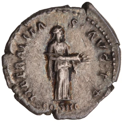 Denarius - Hadrian LIBERALITAS AVG P P COS III; Liberalitas back