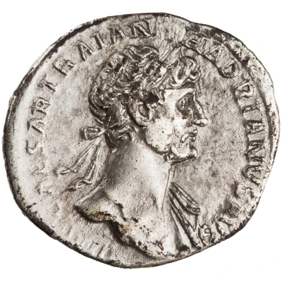 Denarius - Hadrian P M TR P COS DES II IVSTITIA; Justitia front