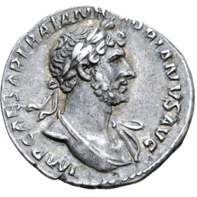 Denarius - Hadrian P M TR P COS DES II IVSTITIA; Justitia front