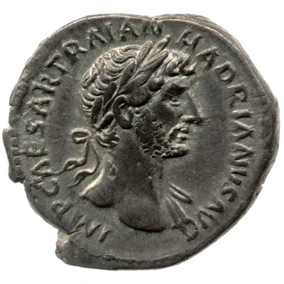 Denarius - Hadrian P M TR P COS DES III AET AVG; Aeternitas front