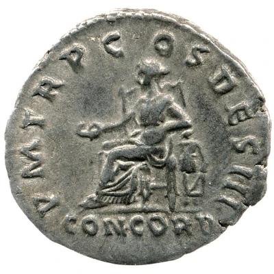 Denarius - Hadrian P M TR P COS DES III CONCORD; Concordia and Spes back