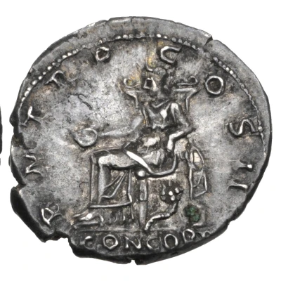 Denarius - Hadrian P M TR P COS II CONCORD; Concordia and Spes back