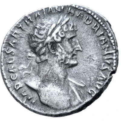 Denarius - Hadrian P M TR P COS II PAX; Pax front