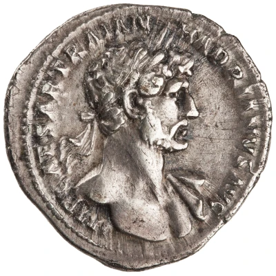 Denarius - Hadrian P M TR P COS II SALVS AVG; Salus front