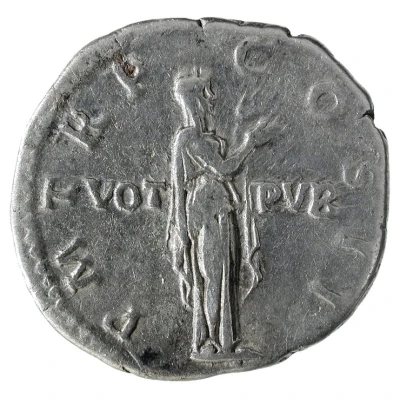 Denarius - Hadrian P M TR P COS II VOT PUB; Pietas back