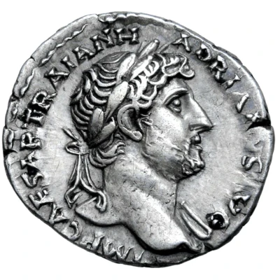 Denarius - Hadrian P M TR P COS III; Aequitas and Moneta front