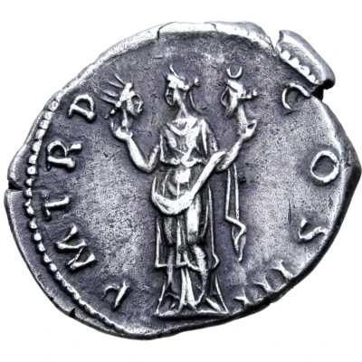 Denarius - Hadrian P M TR P COS III; Aeternitas back