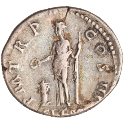Denarius - Hadrian P M TR P COS III CLEM; Clementia back