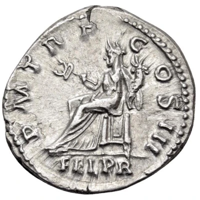 Denarius - Hadrian P M TR P COS III FEL P R; Felicitas back