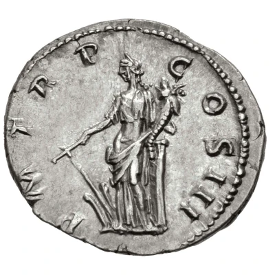 Denarius - Hadrian P M TR P COS III; Fortuna back