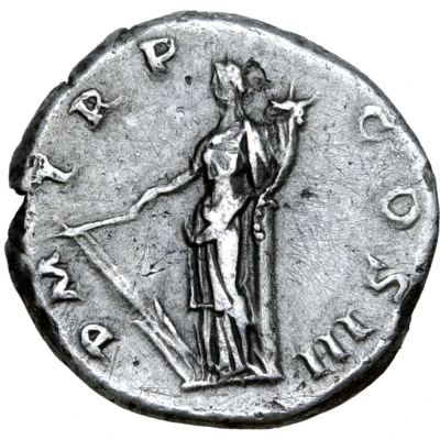 Denarius - Hadrian P M TR P COS III; Fortuna back