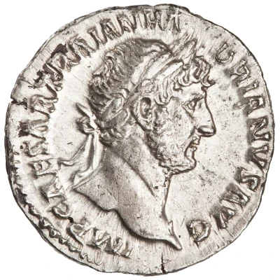 Denarius - Hadrian P M TR P COS III HILAR P R; Hilaritas front