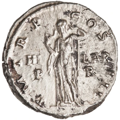 Denarius - Hadrian P M TR P COS III HILAR P R; Hilaritas back