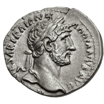 Denarius - Hadrian P M TR P COS III; Mars front